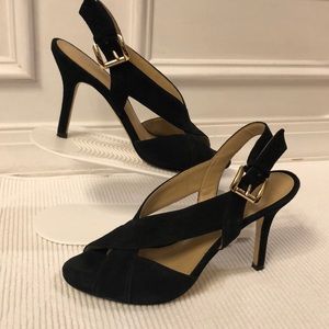 Michael Kors Becky Black Suede Heels